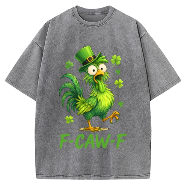 F-Caw-F St. Patrick's Day Vintage Washed T-shirt