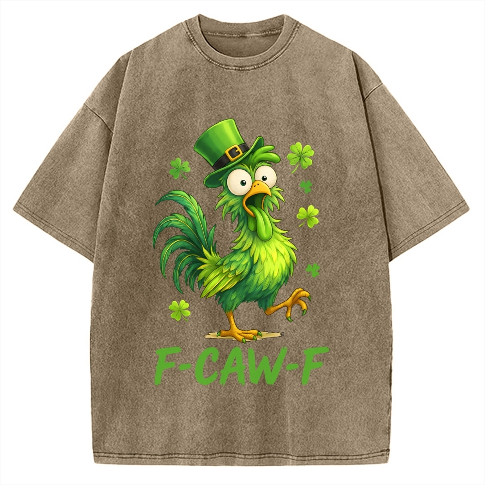 F-Caw-F St. Patrick's Day Vintage Washed T-shirt