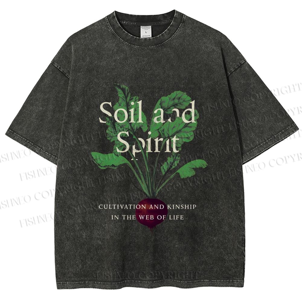 Unisex Soil & Spirit Beetroot Printed Washed Tee