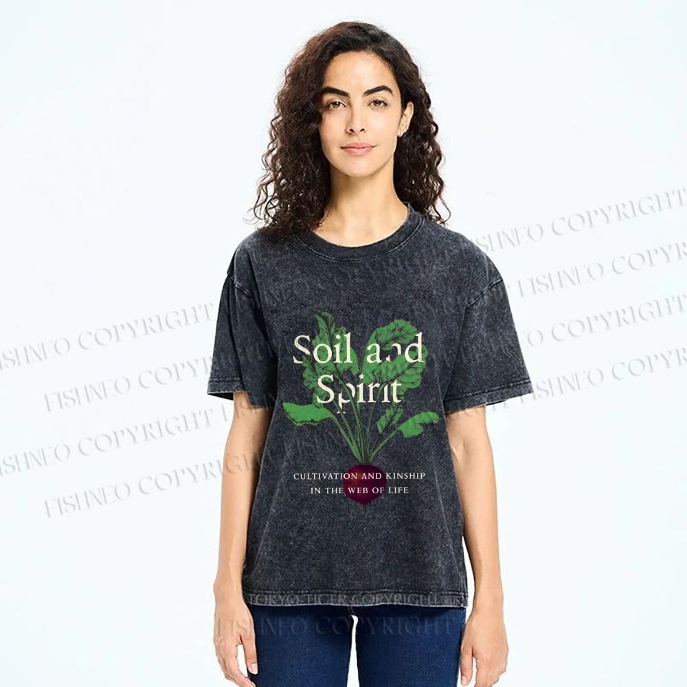 Unisex Soil & Spirit Beetroot Printed Washed Tee