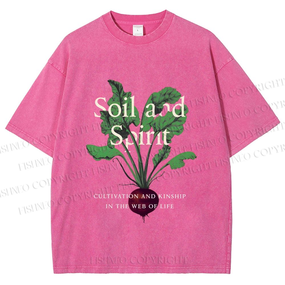 Unisex Soil & Spirit Beetroot Printed Washed Tee