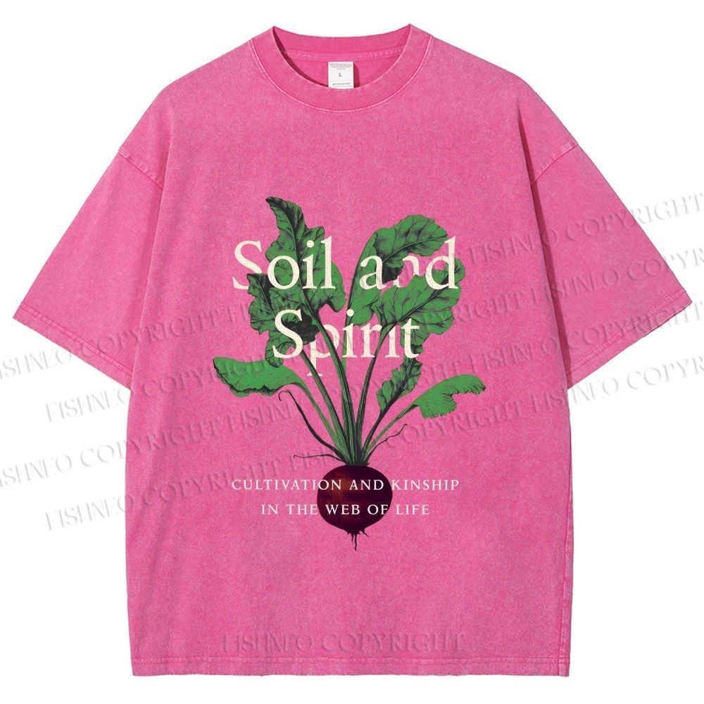 Unisex Soil & Spirit Beetroot Printed Washed Tee