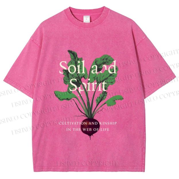 Unisex Soil & Spirit Beetroot Printed Washed Tee