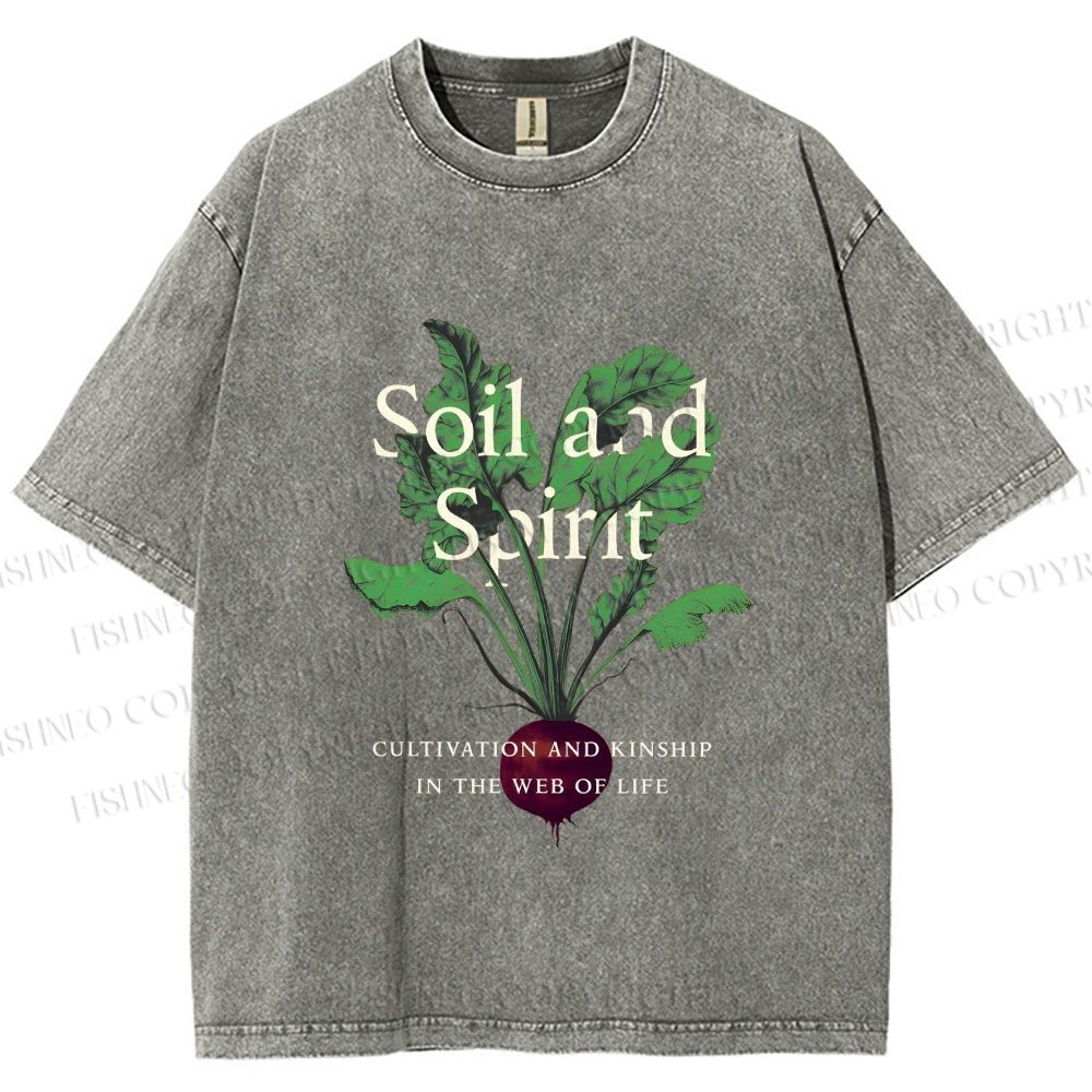 Unisex Soil & Spirit Beetroot Printed Washed Tee