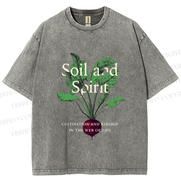 Unisex Soil & Spirit Beetroot Printed Washed Tee