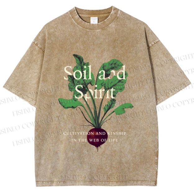 Unisex Soil & Spirit Beetroot Printed Washed Tee