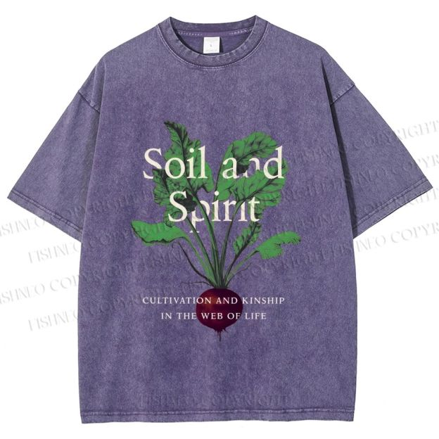 Unisex Soil & Spirit Beetroot Printed Washed Tee