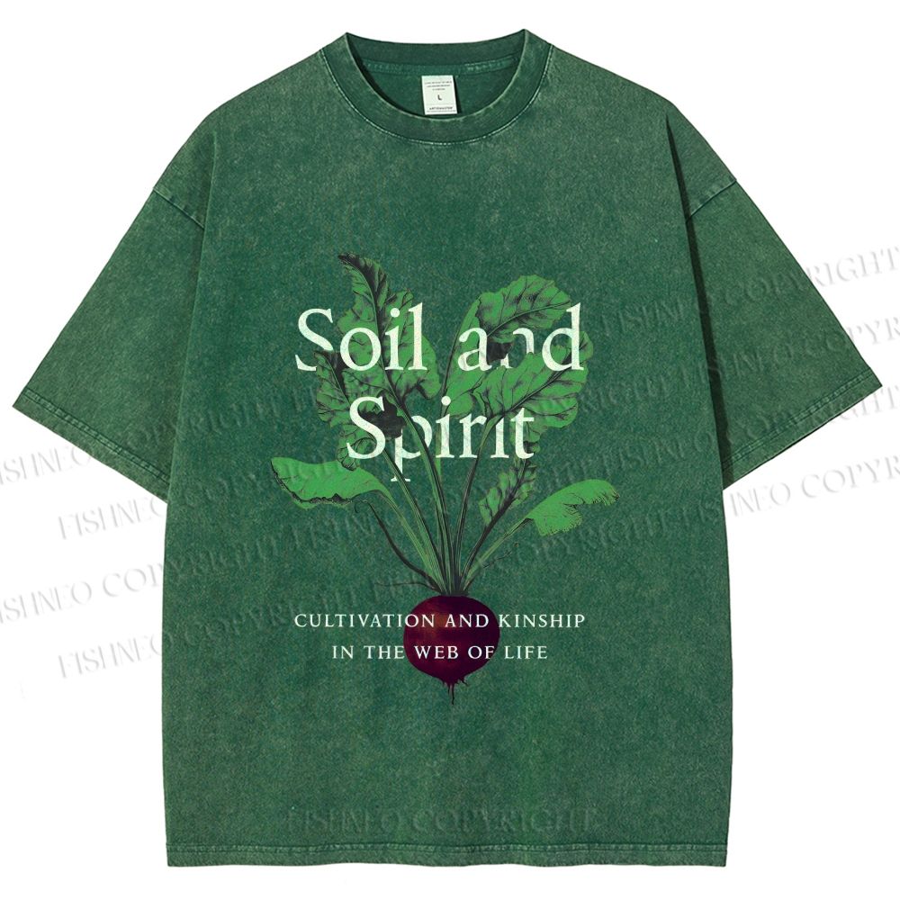 Unisex Soil & Spirit Beetroot Printed Washed Tee