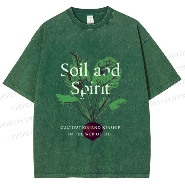 Unisex Soil & Spirit Beetroot Printed Washed Tee