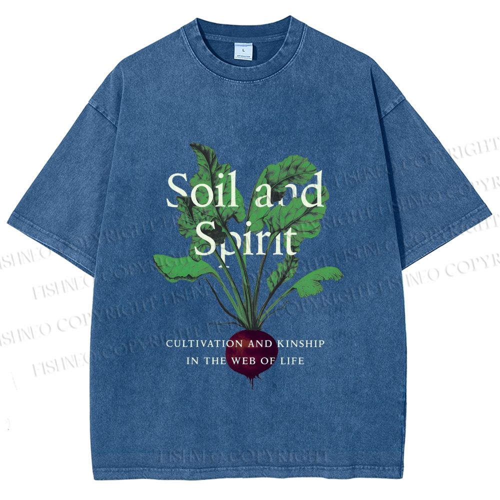 Unisex Soil & Spirit Beetroot Printed Washed Tee