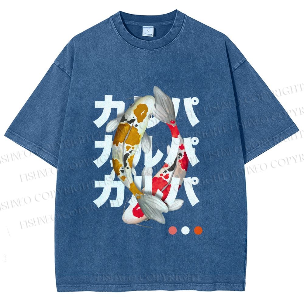 Unisex Koi Kanji Vibe Printed Washed Tee