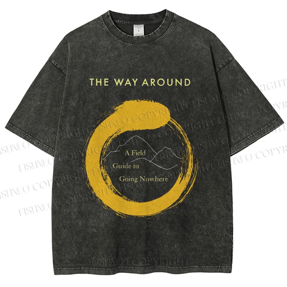 Unisex Zen Circle The Way Around Printed Washed Tee