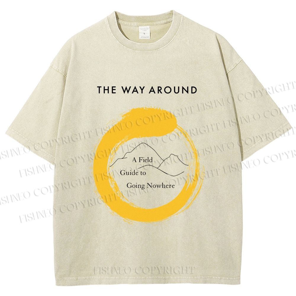 Unisex Zen Circle The Way Around Printed Washed Tee