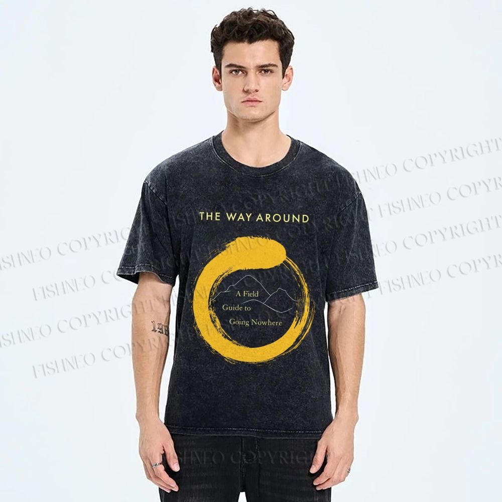 Unisex Zen Circle The Way Around Printed Washed Tee