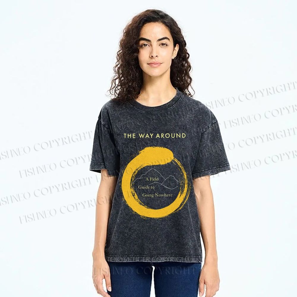 Unisex Zen Circle The Way Around Printed Washed Tee