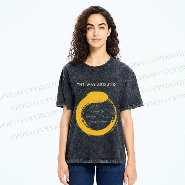 Unisex Zen Circle The Way Around Printed Washed Tee