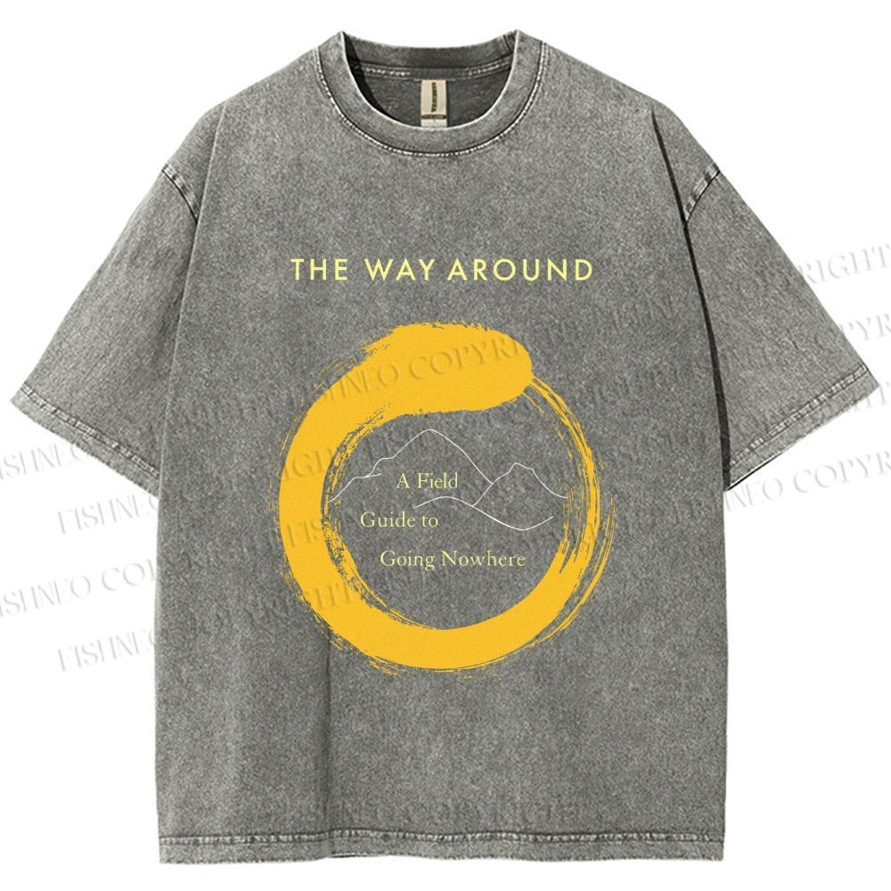 Unisex Zen Circle The Way Around Printed Washed Tee