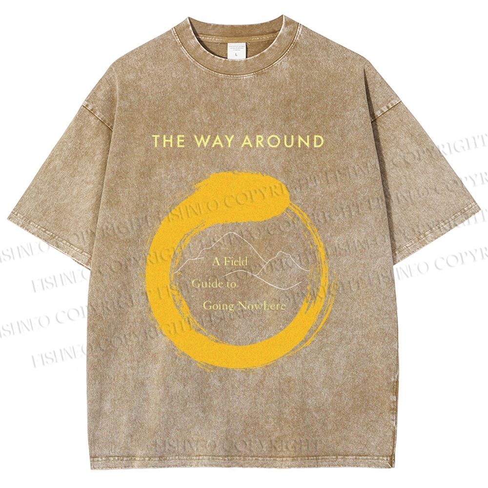 Unisex Zen Circle The Way Around Printed Washed Tee