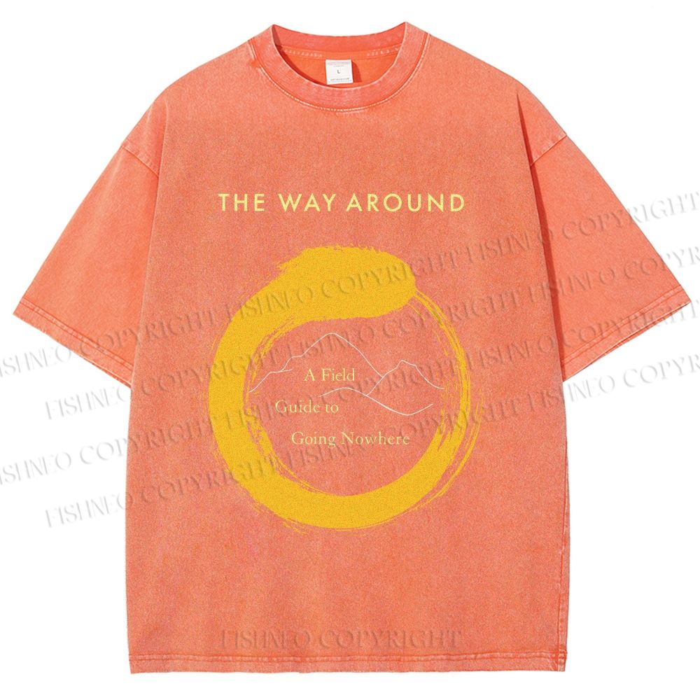 Unisex Zen Circle The Way Around Printed Washed Tee