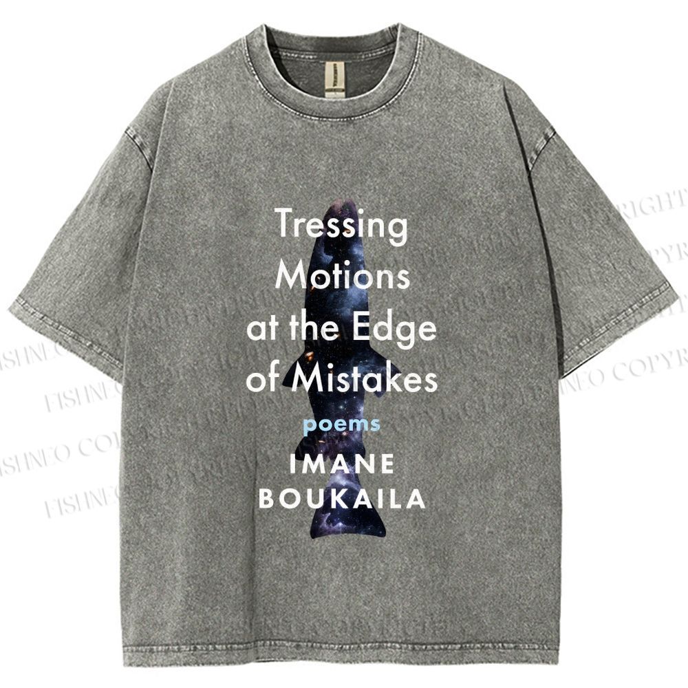 Unisex Cosmic Shark Poem Printed Washed Tee