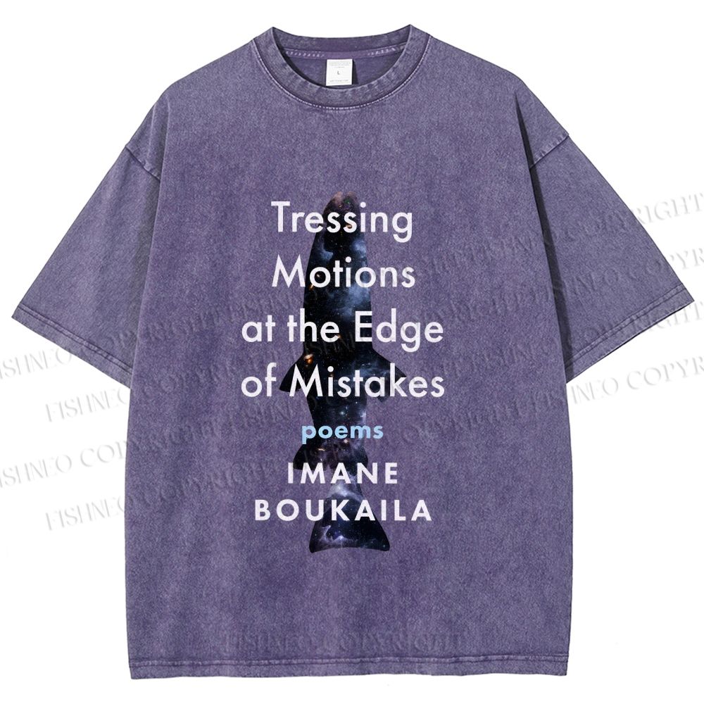 Unisex Cosmic Shark Poem Printed Washed Tee