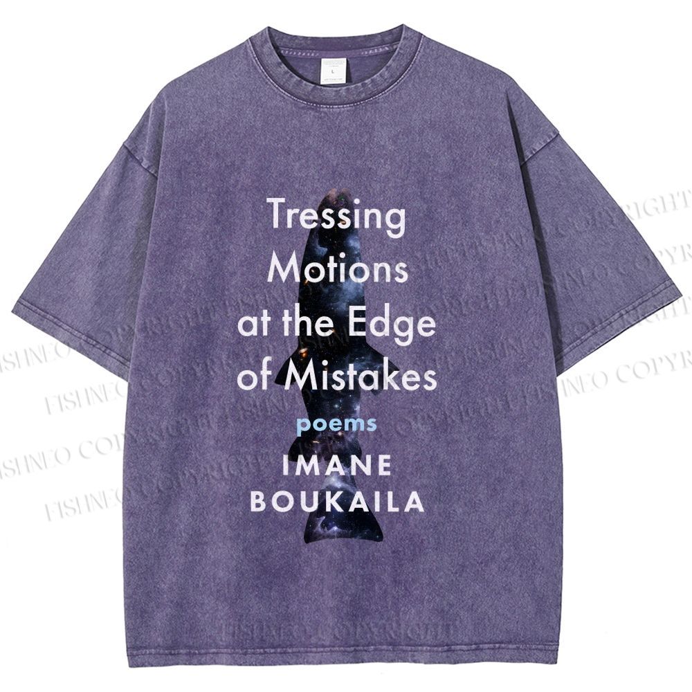 Unisex Cosmic Shark Poem Printed Washed Tee