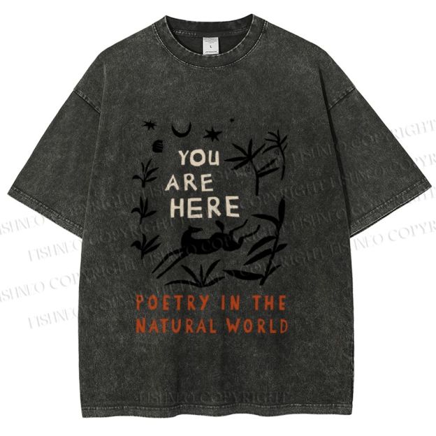 Unisex Wilderness You Are Here Printed Washed Tee