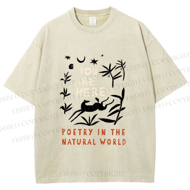 Unisex Wilderness You Are Here Printed Washed Tee