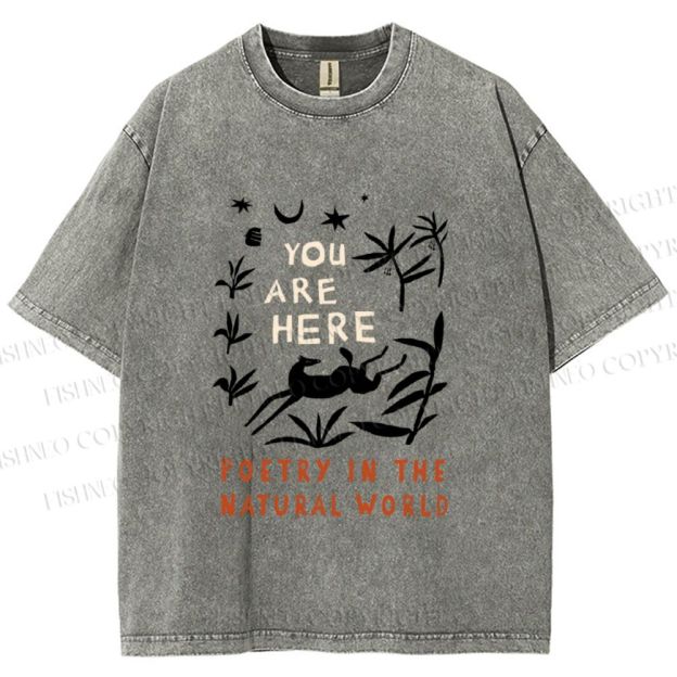 Unisex Wilderness You Are Here Printed Washed Tee