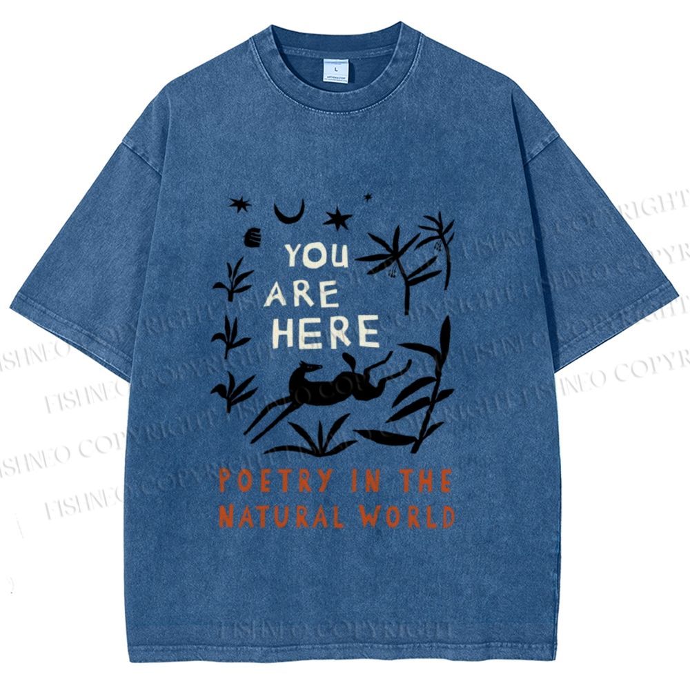 Unisex Wilderness You Are Here Printed Washed Tee