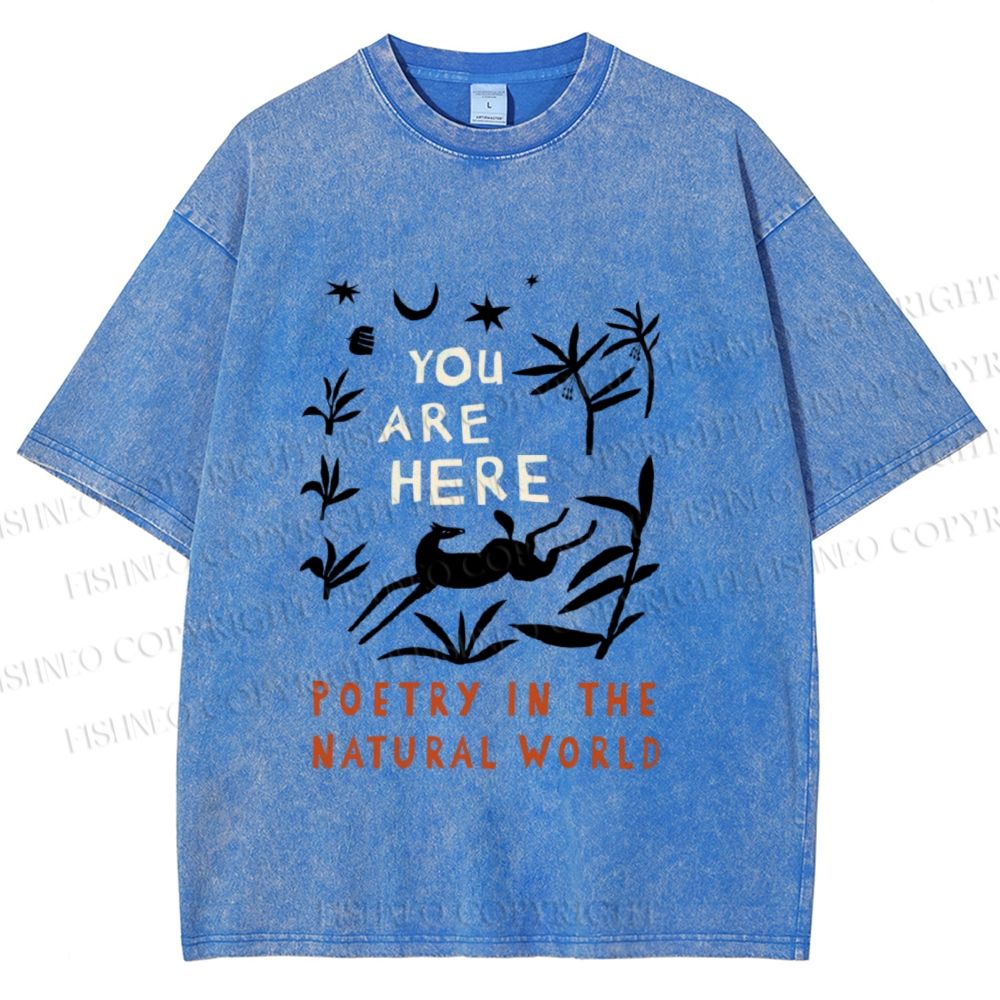 Unisex Wilderness You Are Here Printed Washed Tee