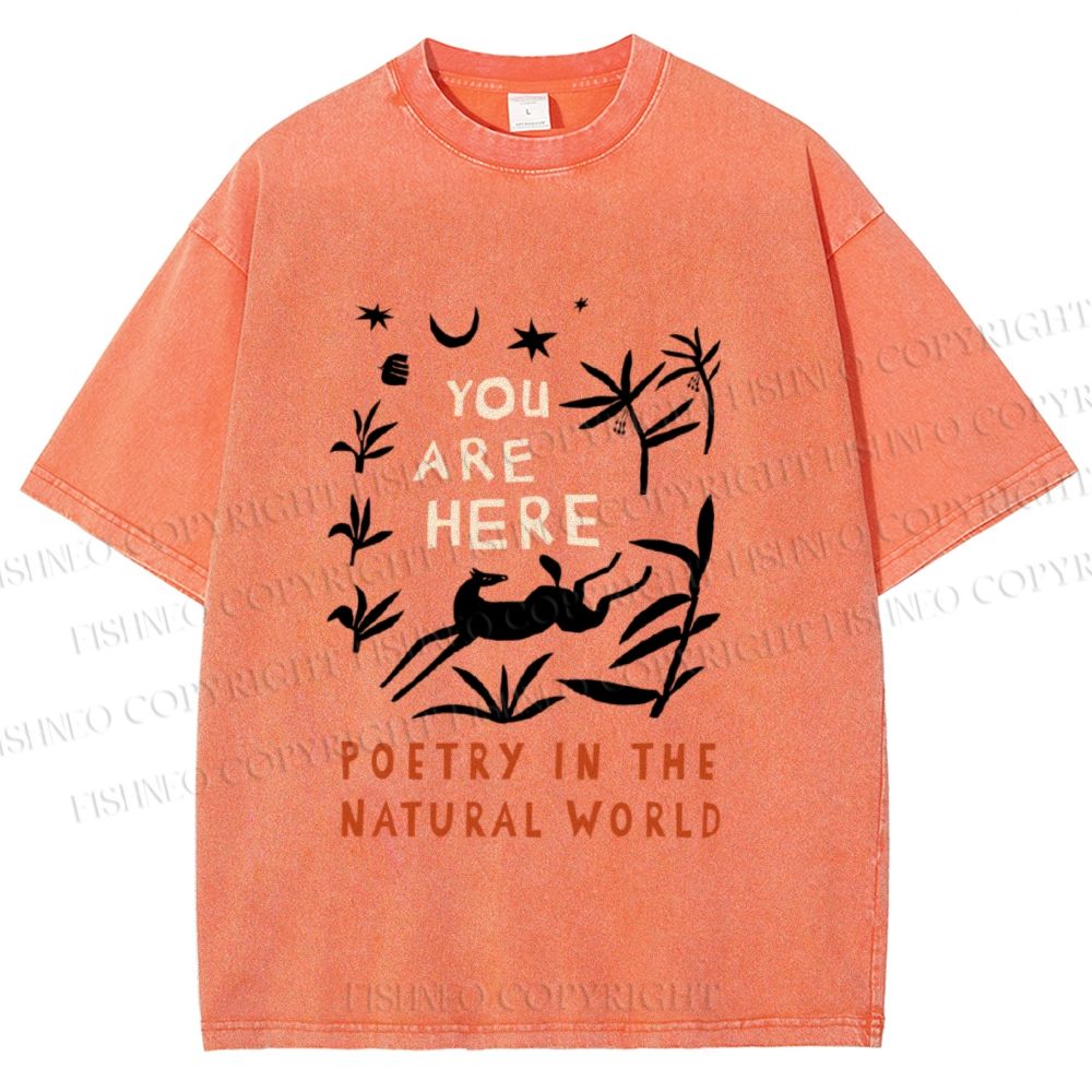 Unisex Wilderness You Are Here Printed Washed Tee