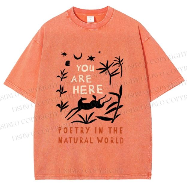 Unisex Wilderness You Are Here Printed Washed Tee