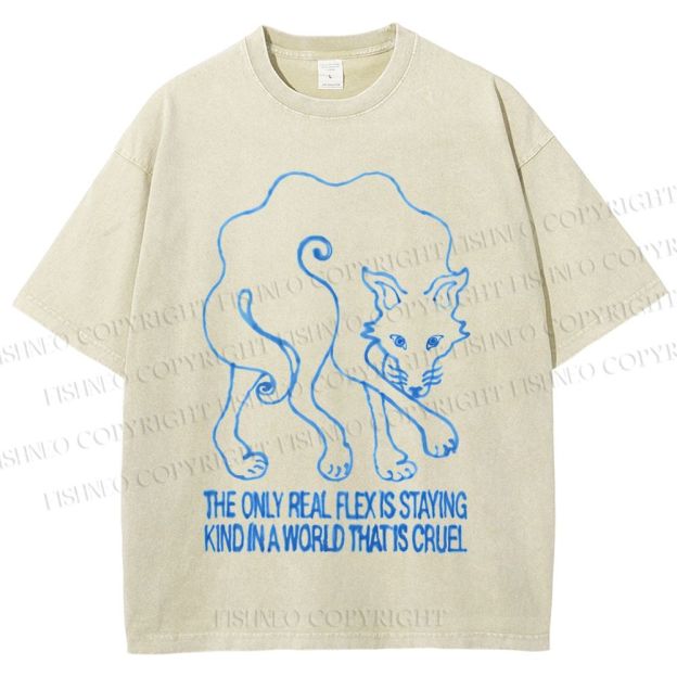 Unisex Alexander Khabbazi Fox Printed Washed Tee