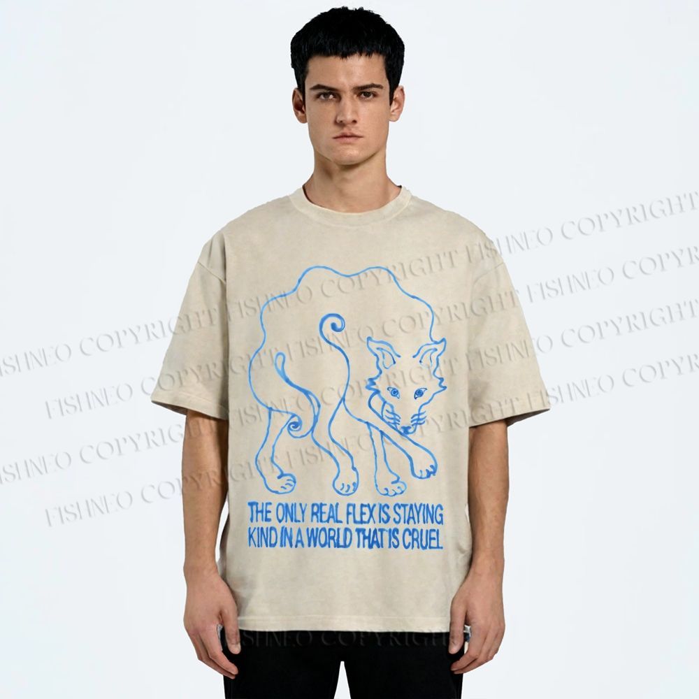 Unisex Alexander Khabbazi Fox Printed Washed Tee