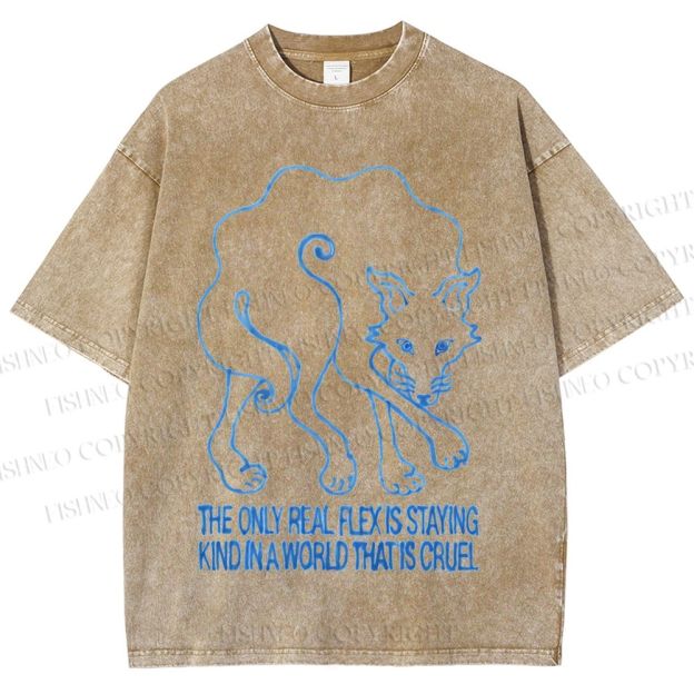Unisex Alexander Khabbazi Fox Printed Washed Tee