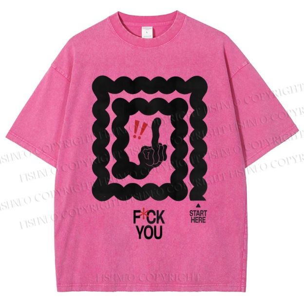 Unisex Fuck You Printed Washed Tee