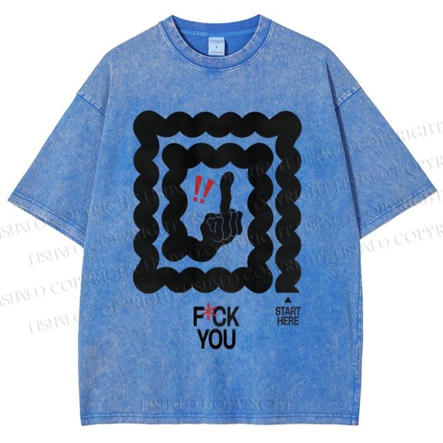 Unisex Fuck You Printed Washed Tee