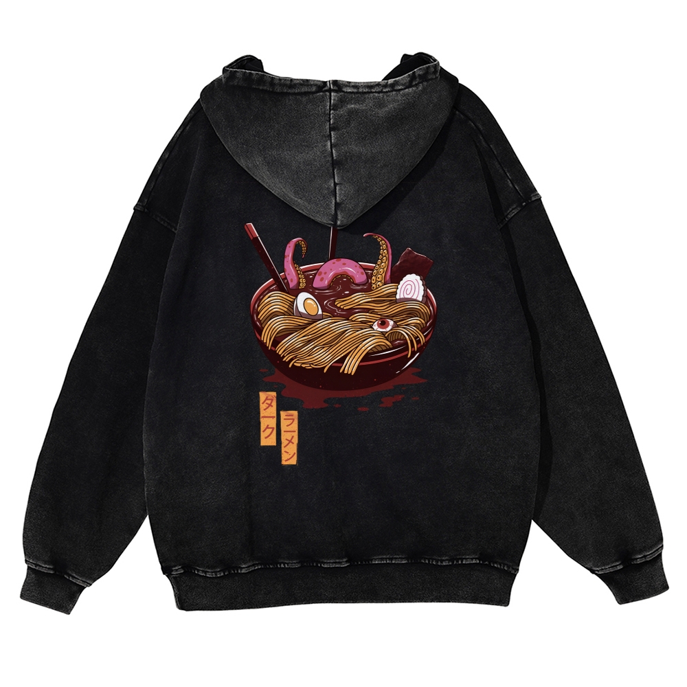 Ramen Vintage Washed Cotton Back Art Hoodie