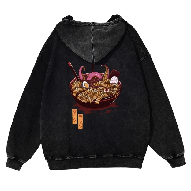 Ramen Vintage Washed Cotton Back Art Hoodie