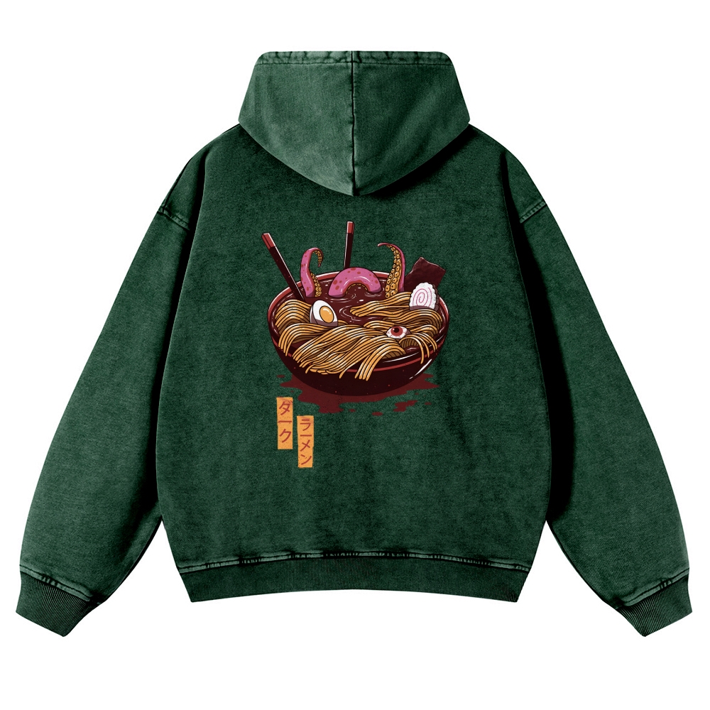 Ramen Vintage Washed Cotton Back Art Hoodie