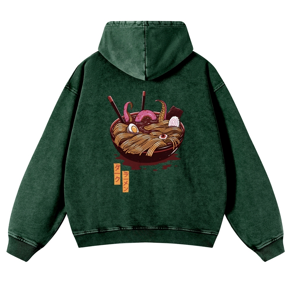 Ramen Vintage Washed Cotton Back Art Hoodie