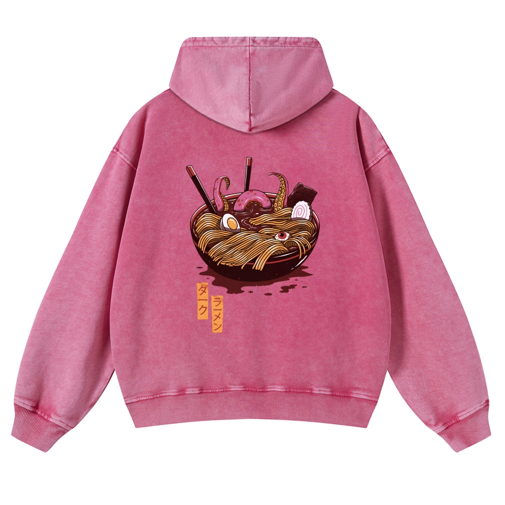 Ramen Vintage Washed Cotton Back Art Hoodie