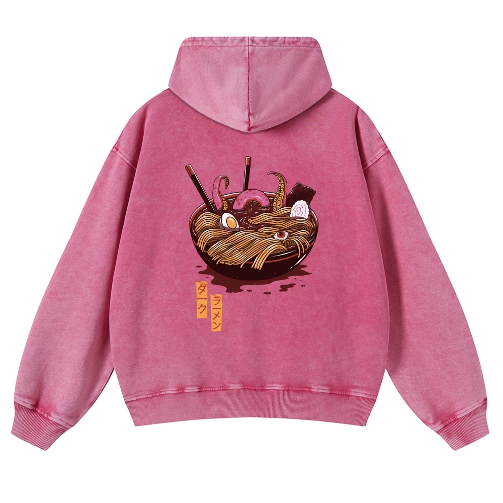 Ramen Vintage Washed Cotton Back Art Hoodie