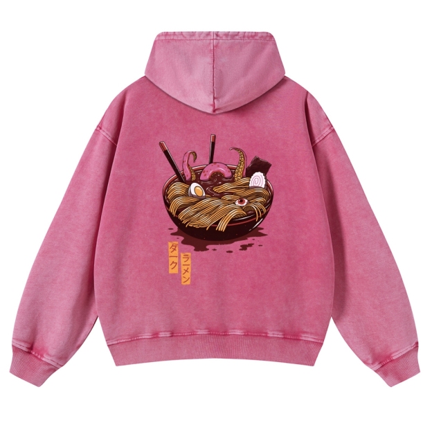 Ramen Vintage Washed Cotton Back Art Hoodie
