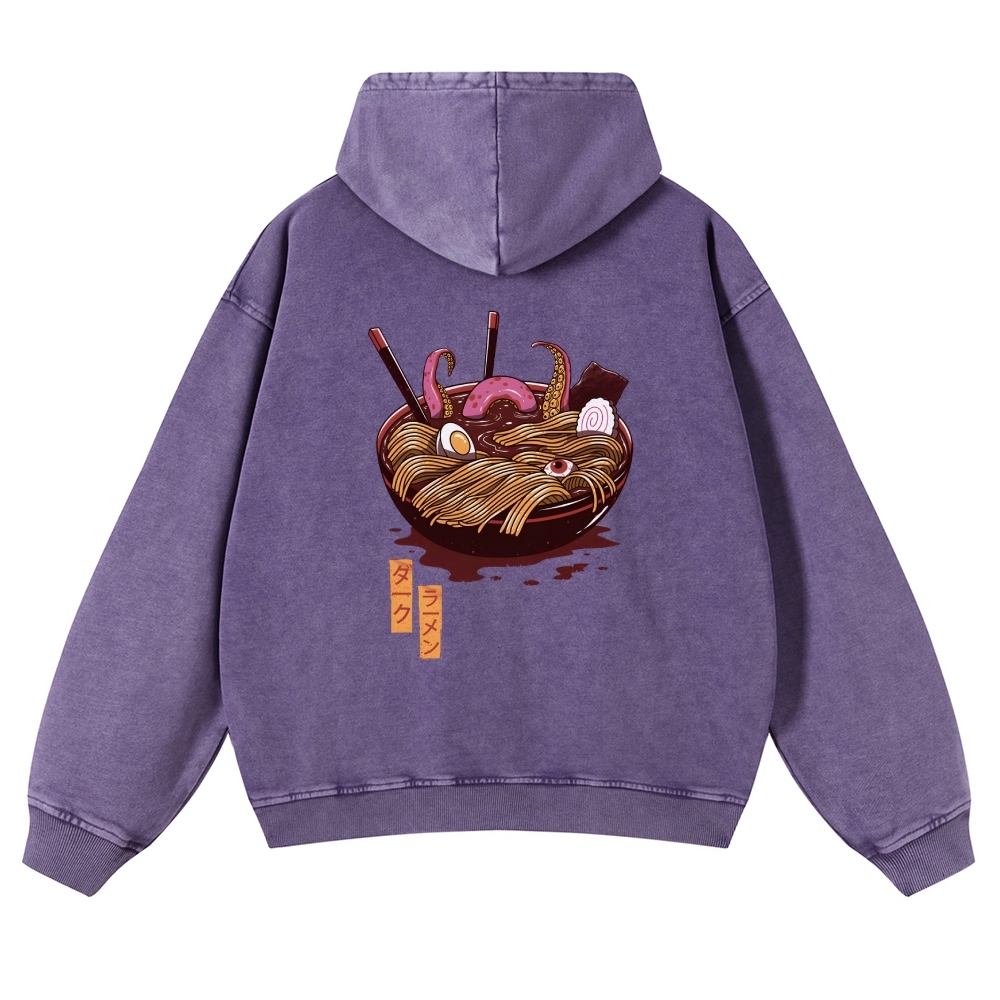 Ramen Vintage Washed Cotton Back Art Hoodie