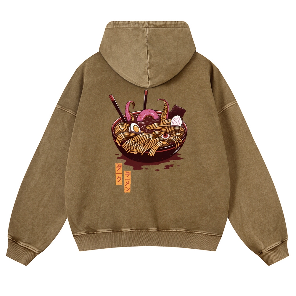 Ramen Vintage Washed Cotton Back Art Hoodie