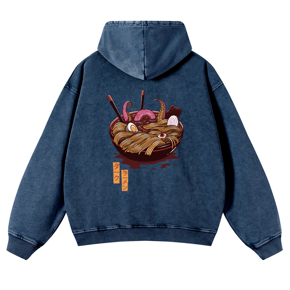 Ramen Vintage Washed Cotton Back Art Hoodie