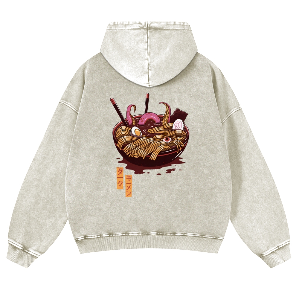 Ramen Vintage Washed Cotton Back Art Hoodie