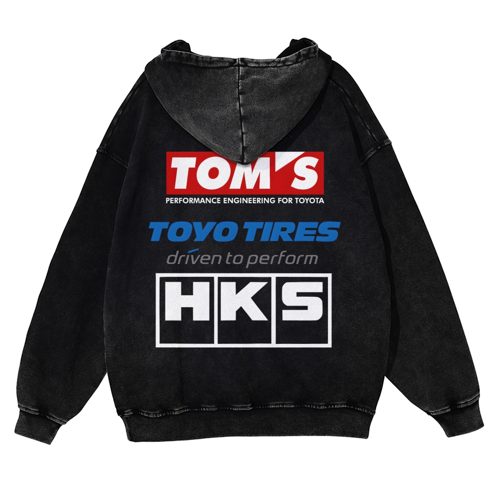 Tom's, Toyo Tires, HKS Vintage Washed Cotton Back Art Hoodie